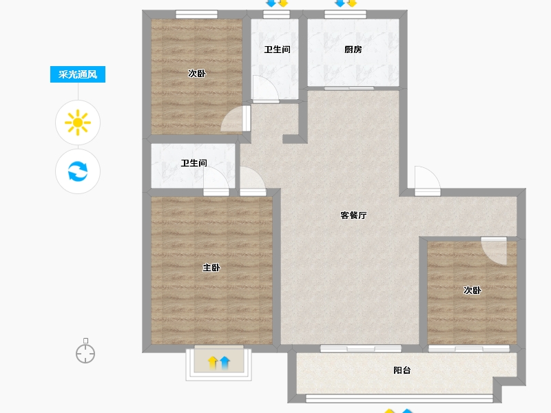 山东省-德州市-红磡龙著-106.80-户型库-采光通风