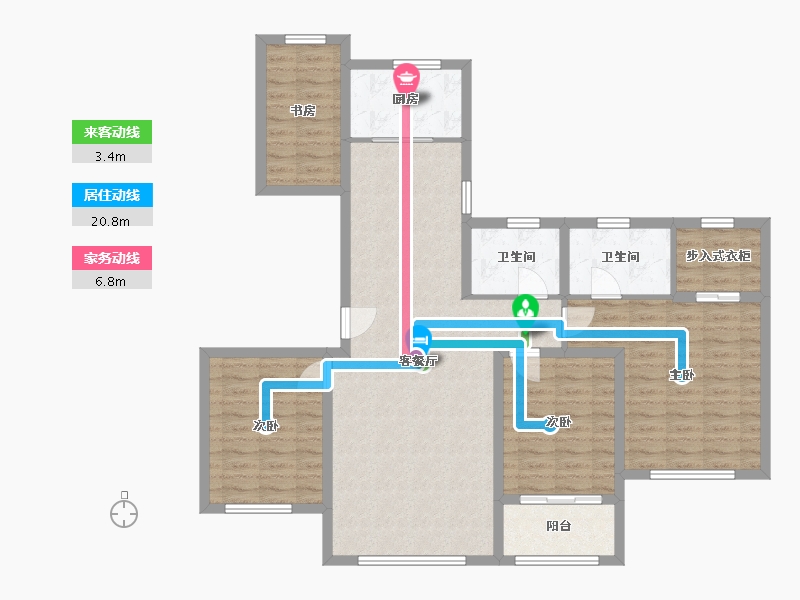 河北省-衡水市-孔雀城-111.20-户型库-动静线