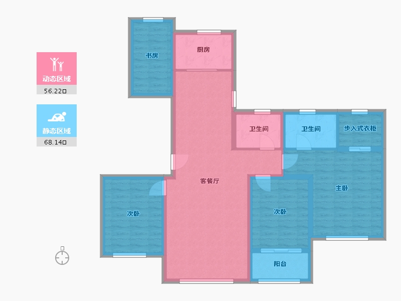 河北省-衡水市-孔雀城-111.20-户型库-动静分区