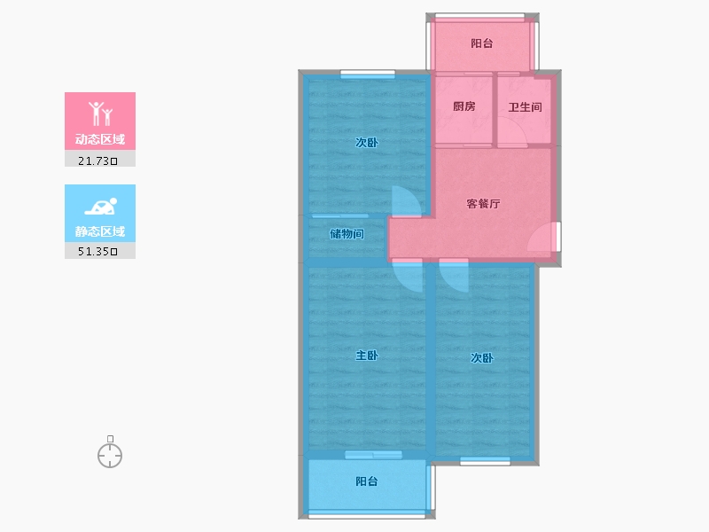 北京-北京市-华严北里-60.80-户型库-动静分区