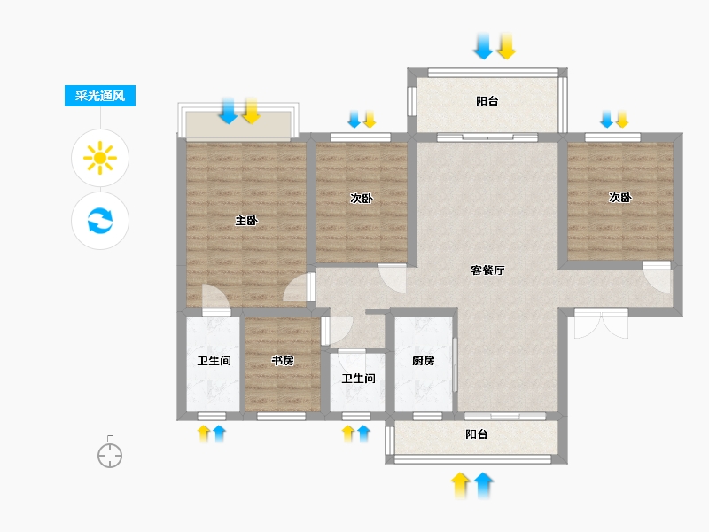 贵州省-黔南布依族苗族自治州-滨江府-115.00-户型库-采光通风