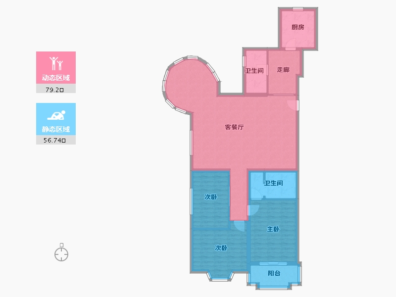 北京-北京市-裕龙五区-96.00-户型库-动静分区