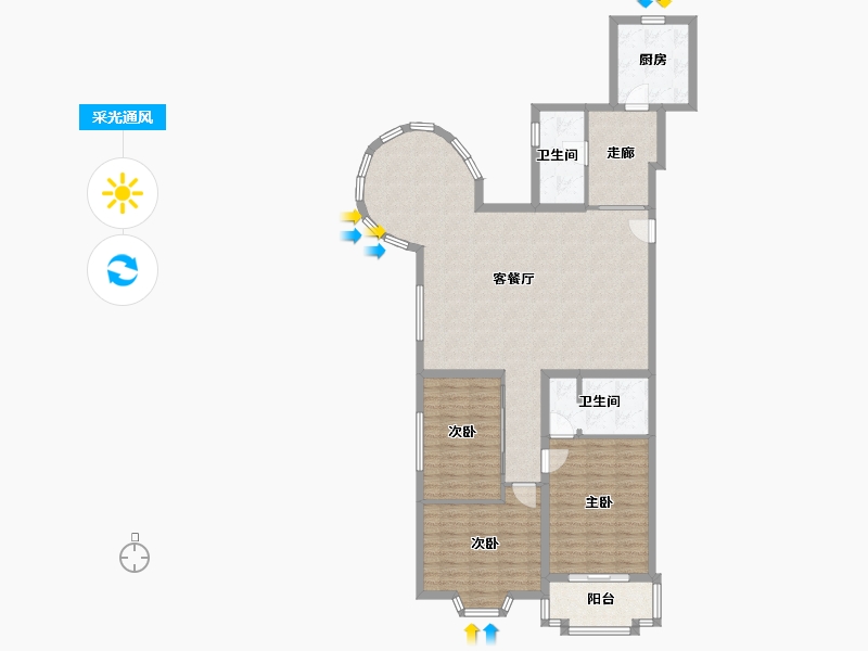 北京-北京市-裕龙五区-96.00-户型库-采光通风