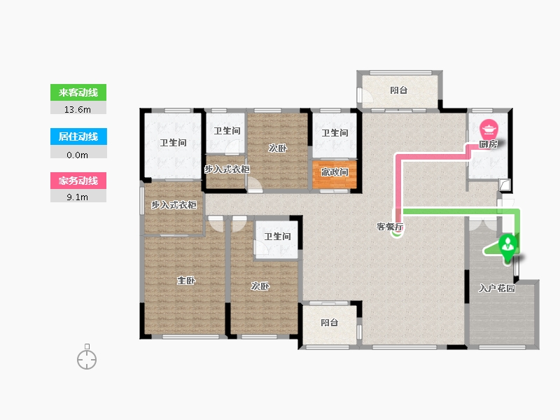 山东省-烟台市-天马相城-240.00-户型库-动静线