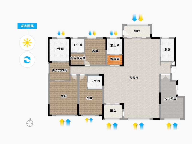 山东省-烟台市-天马相城-240.00-户型库-采光通风