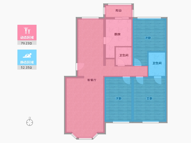 北京-北京市-郁花园二里-124.08-户型库-动静分区