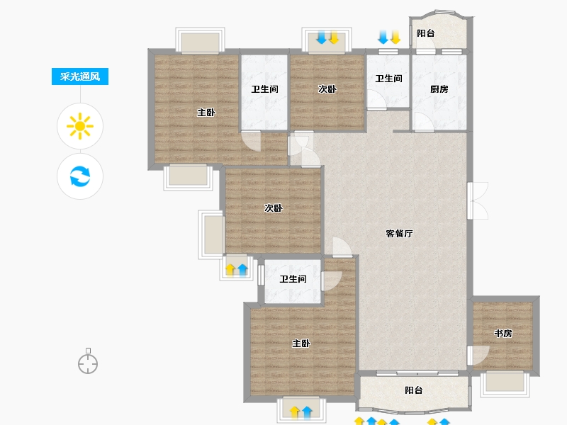 广东省-深圳市-统建楼小区-120.80-户型库-采光通风