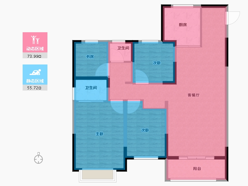 山东省-德州市-红星檀府-116.80-户型库-动静分区