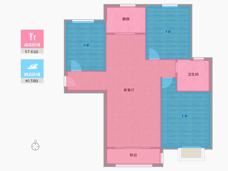 河南省-郑州市-千鹿山-94.40-户型库-动静分区