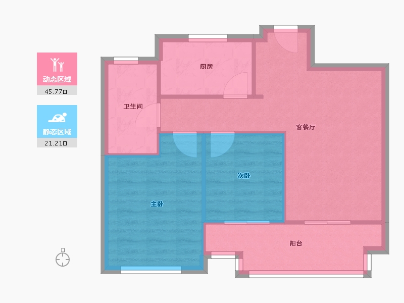 浙江省-温州市-瓯屿名邸-64.72-户型库-动静分区