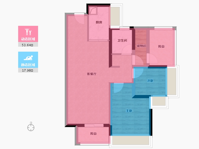 广东省-佛山市-保利碧桂园学府里-65.60-户型库-动静分区