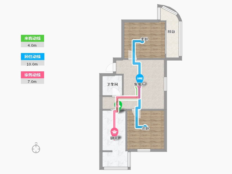 陕西省-西安市-西延路生活小区-60.00-户型库-动静线