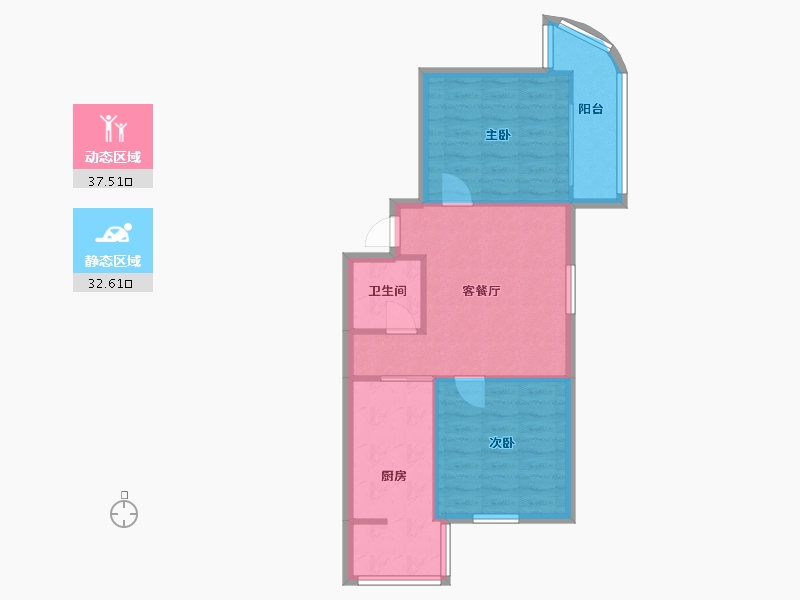 陕西省-西安市-西延路生活小区-60.00-户型库-动静分区