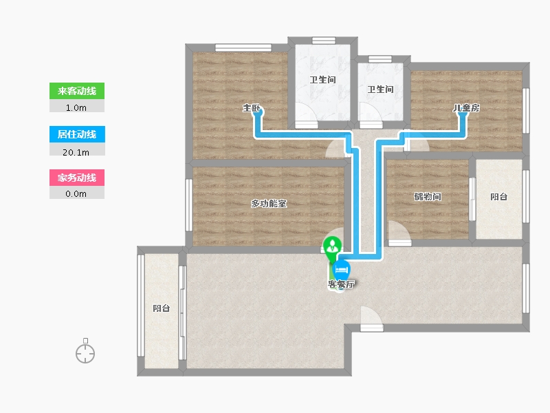 云南省-玉溪市-同心小区-107.41-户型库-动静线