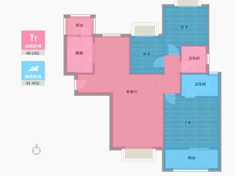 广东省-珠海市-翠湖苑(南区)-83.00-户型库-动静分区