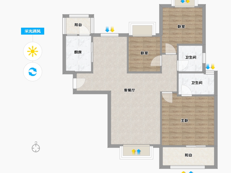 广东省-珠海市-翠湖苑(南区)-83.00-户型库-采光通风