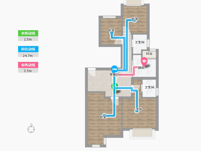 四川省-成都市-南城都汇5A期汇晴园-90.00-户型库-动静线