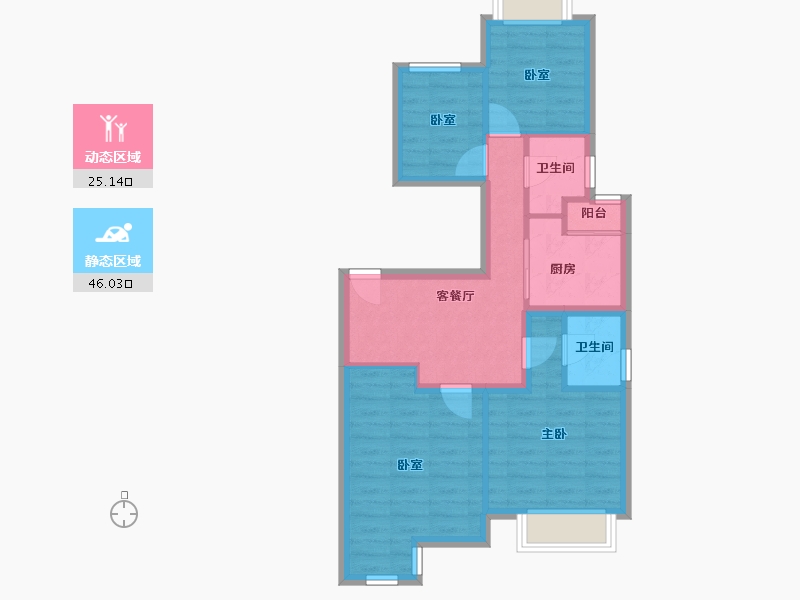 四川省-成都市-南城都汇5A期汇晴园-90.00-户型库-动静分区