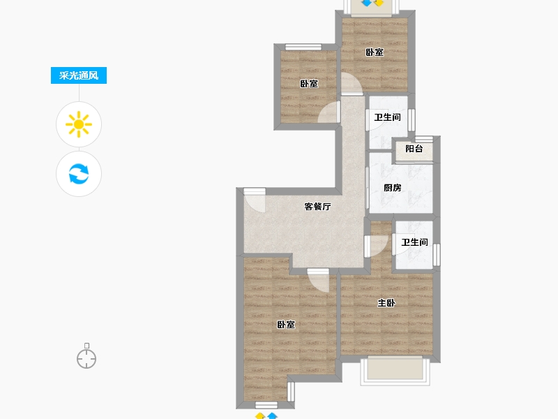 四川省-成都市-南城都汇5A期汇晴园-90.00-户型库-采光通风