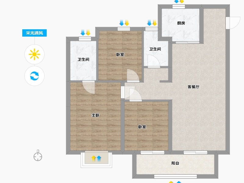 湖北省-武汉市-湖北交投华园-100.00-户型库-采光通风