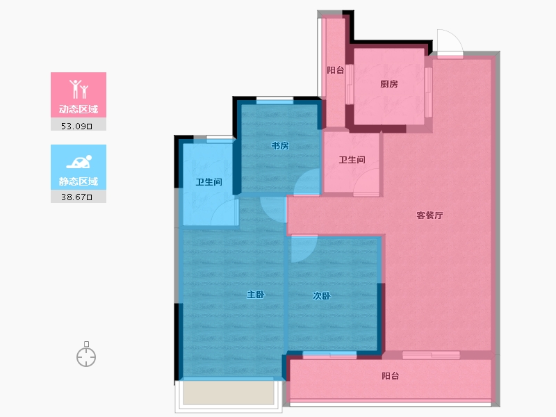 浙江省-杭州市-翠语彩虹里-81.94-户型库-动静分区