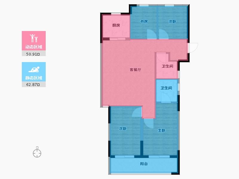 浙江省-杭州市-翠语彩虹里-103.82-户型库-动静分区