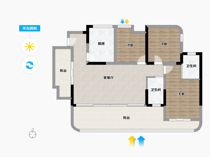 四川省-德阳市-众博·未来城-112.08-户型库-采光通风