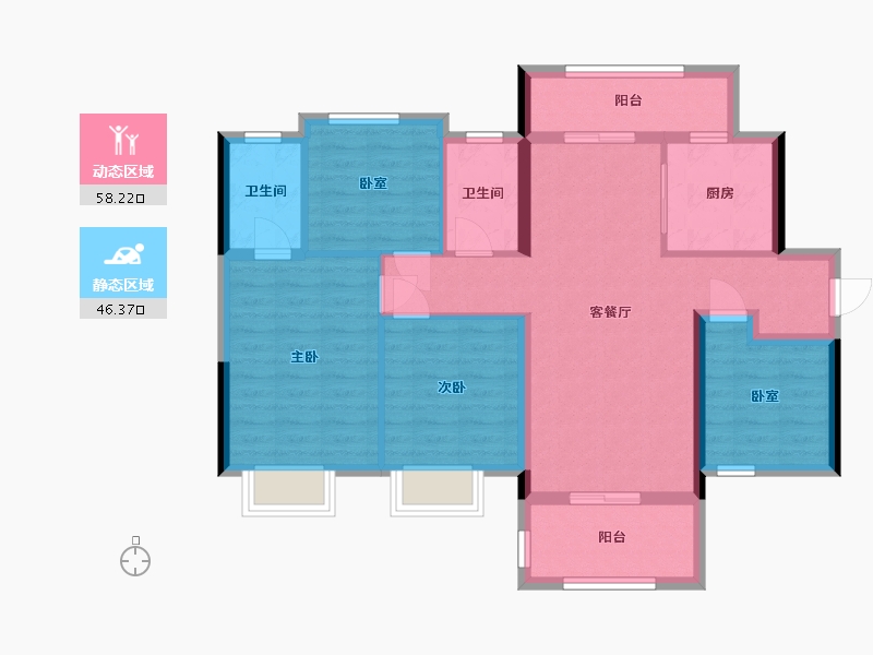 广西壮族自治区-南宁市-龙光玖珑湾-96.00-户型库-动静分区