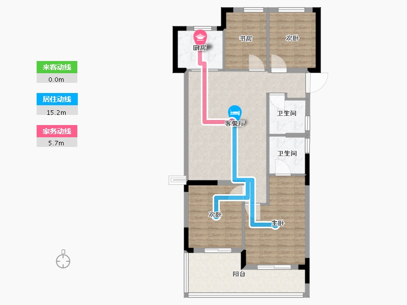 浙江省-杭州市-荷禹宸府-97.53-户型库-动静线