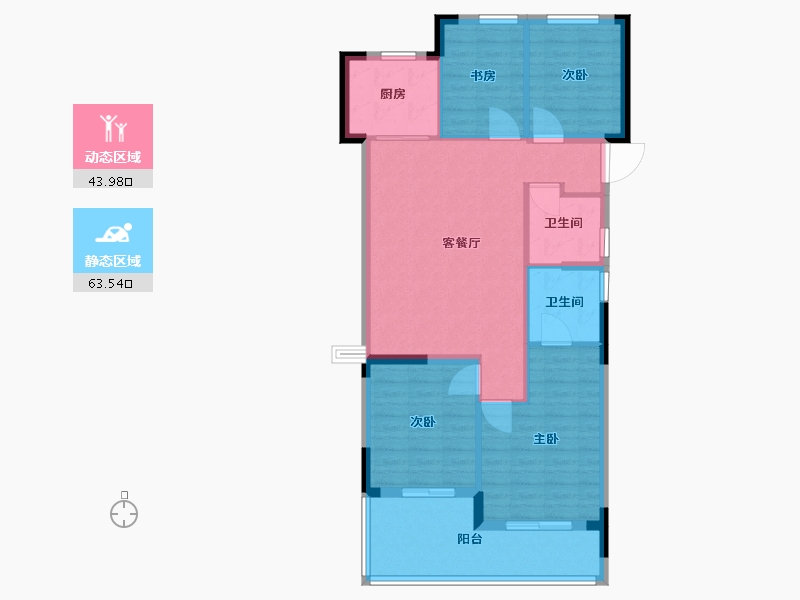 浙江省-杭州市-荷禹宸府-97.53-户型库-动静分区