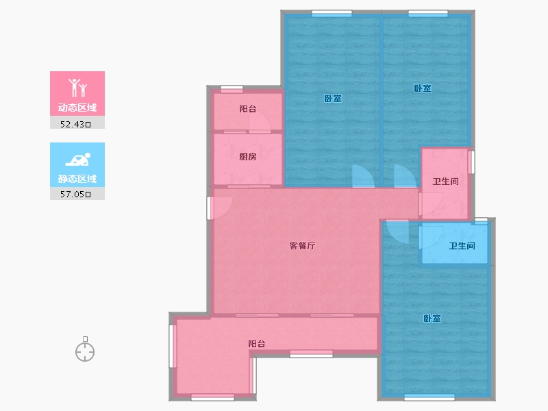 重庆-重庆市-渝能长悦府-100.00-户型库-动静分区