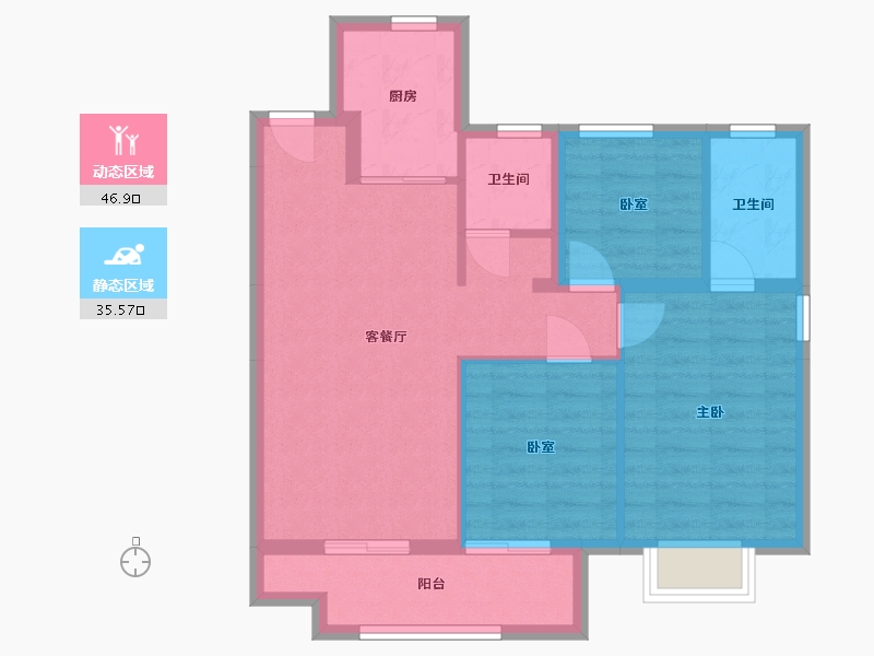 山东省-德州市-力高雍泉府-82.00-户型库-动静分区