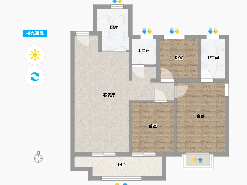 山东省-德州市-力高雍泉府-82.00-户型库-采光通风