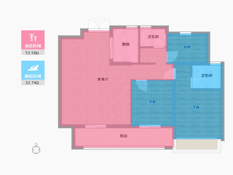 浙江省-温州市-龙港新鸿未来城-86.40-户型库-动静分区