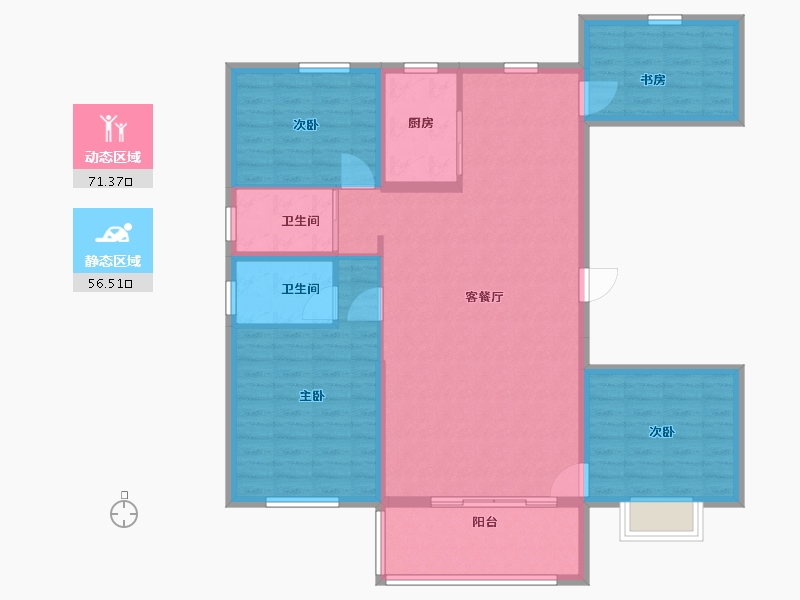 河南省-郑州市-碧桂园荣汇-116.00-户型库-动静分区