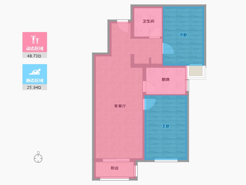 北京-北京市-京投万科新里程-69.68-户型库-动静分区