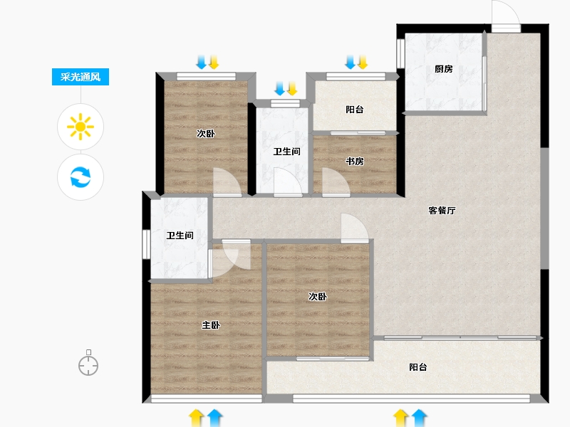 福建省-厦门市-国贸上城-104.00-户型库-采光通风