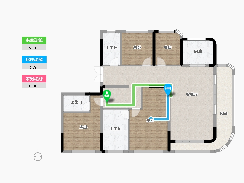 浙江省-嘉兴市-香湖印月-140.00-户型库-动静线