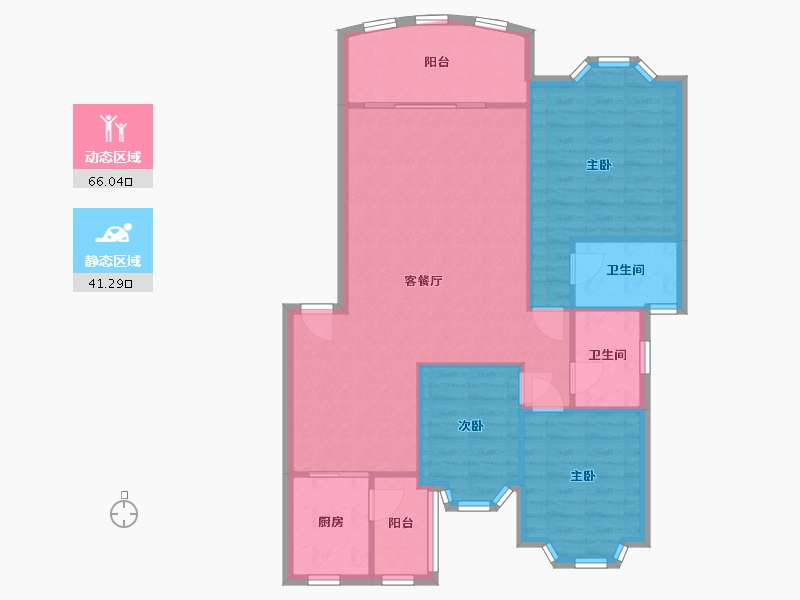 四川省-成都市-怡丰花园-88.06-户型库-动静分区