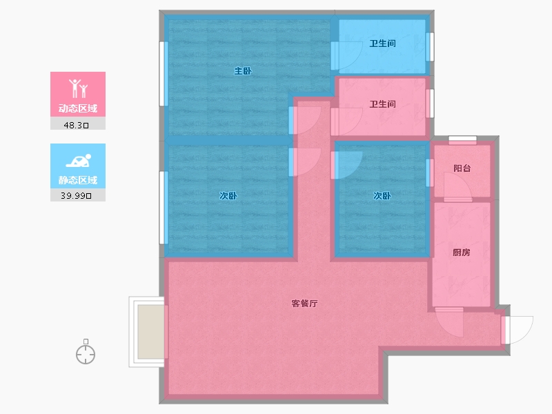 四川省-成都市-东方阳光城-B区-106.00-户型库-动静分区