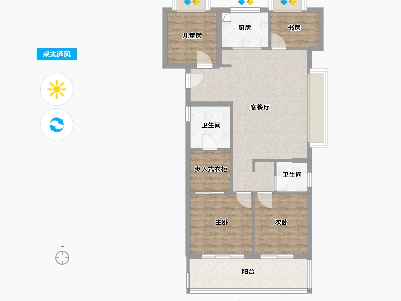 福建省-泉州市-和光悦湖-92.00-户型库-采光通风