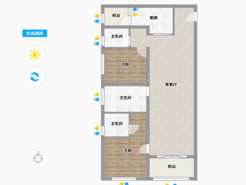 云南省-昆明市-俊云峰-104.00-户型库-采光通风