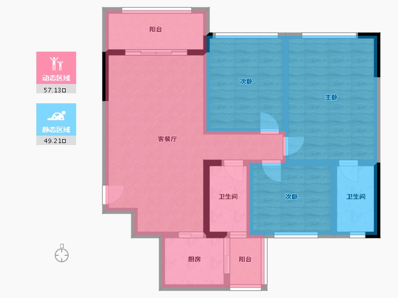 四川省-遂宁市-江山原筑-96.00-户型库-动静分区