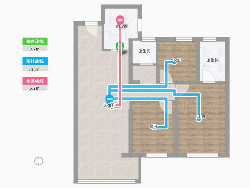 福建省-福州市-闽候榕心锦江-70.46-户型库-动静线