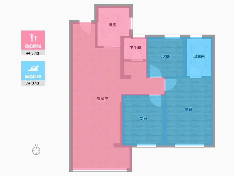 福建省-福州市-闽候榕心锦江-70.46-户型库-动静分区