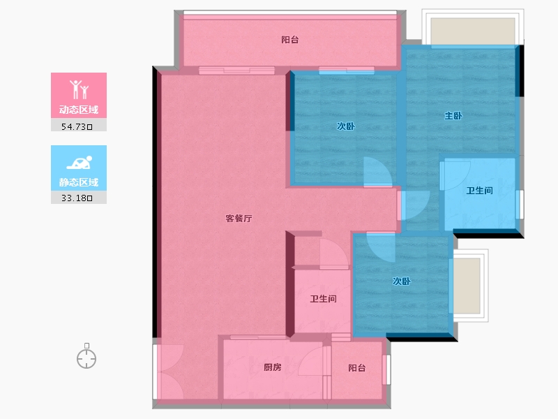 重庆-重庆市-钰园-81.50-户型库-动静分区