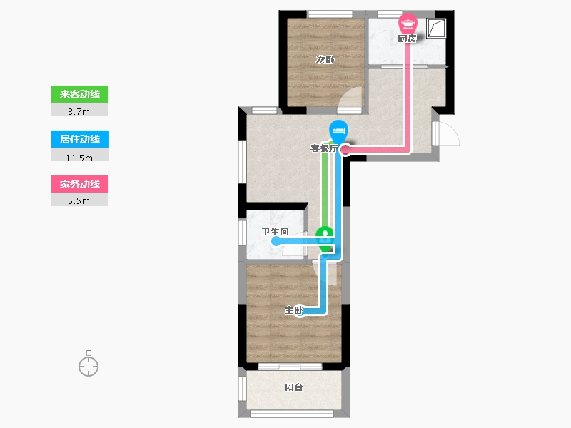 浙江省-杭州市-沁香公寓-52.00-户型库-动静线