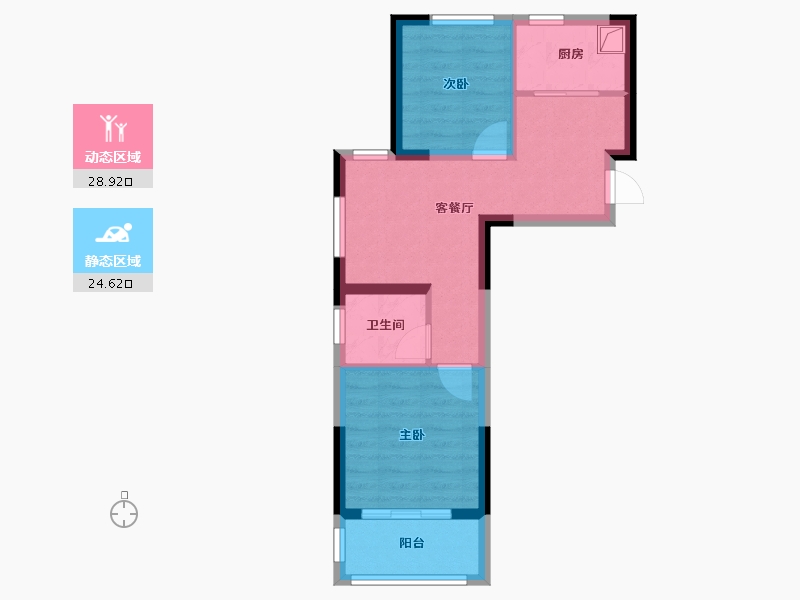 浙江省-杭州市-沁香公寓-52.00-户型库-动静分区