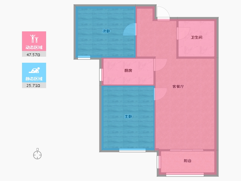 河北省-石家庄市-乾园生活小区(东区)-71.20-户型库-动静分区