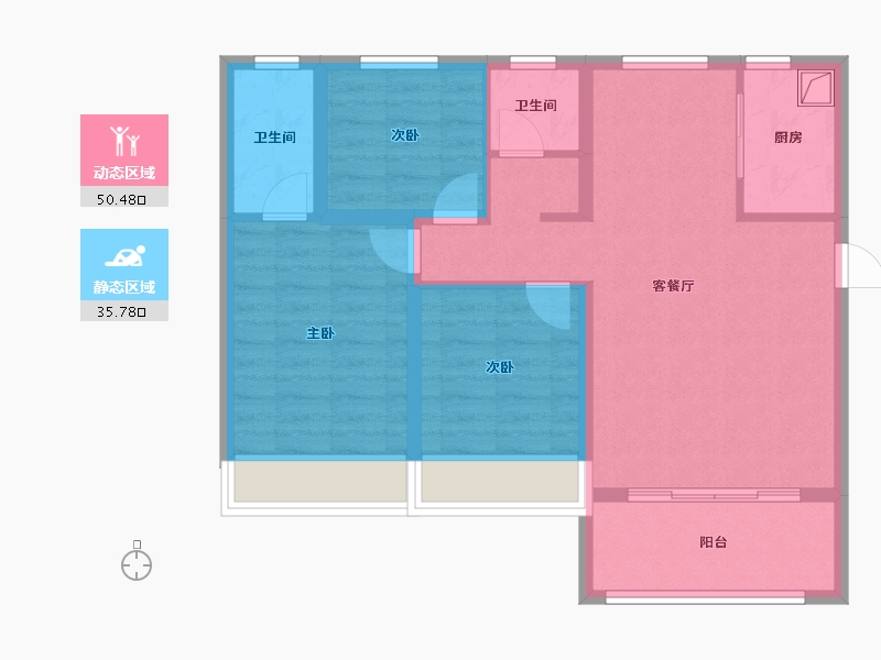 山西省-临汾市-和园-86.00-户型库-动静分区